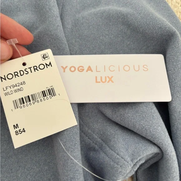 Blue Long Sleeve Crop Top - Picture 3 of 5